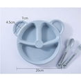 thumbnail image 3 of Juego de 3 unidades de cuenco para bebé, cuchara y tenedor, vajilla de alimentación, oso de dibujos animados, platos para niños, vajilla para comer, plato de cena de entrenamiento Anti-caliente Xemadio HMHZ062-2, 3 of 5