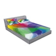 thumbnail image 2 of Ambesonne Abstract Fitted Sheet & Pillow Sham Set, Fractal Quirky, Full, Multicolor, 2 of 2