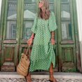 thumbnail image 1 of Cross-Border European And American Women's Clothing  Flower Print Loose Dress Summer Vacation Style Long Dress, 1 of 2