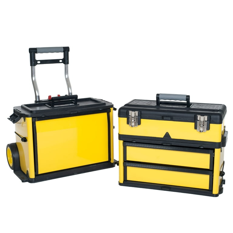 Stanley 11.5-in Black Plastic Wheels Lockable Tool Box at