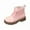 Pink, variant on Glisme Girls Boots Soft Sole Short Boots For Matt Finish Children'S Shoes For Fashion Kids Comfortable Ankle Length Trend Beige Booties Size 4-4.5 Years