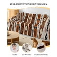thumbnail image 4 of Brown Beige Boho Couch Cover for 2 Cushion Couch, Vintage Ethnic Tribe Abstract Art Retro Washable Love Seat Sofa Covers Slipcover, Throw Sofa Covers for Pets, Furniture Protector 71"x102", 4 of 9