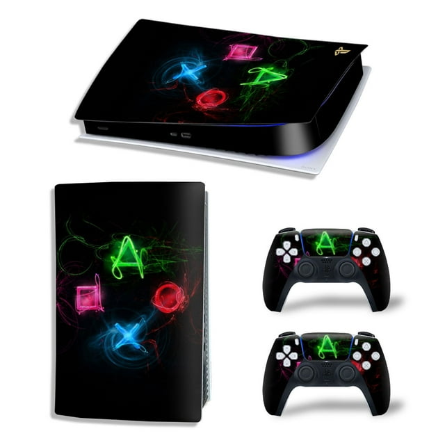 PS5 Digital Edition Skin Sticker Geometry Removable Cover PVC Vinyl for PS5 Console and 2 Controllers PS5Digital-7165