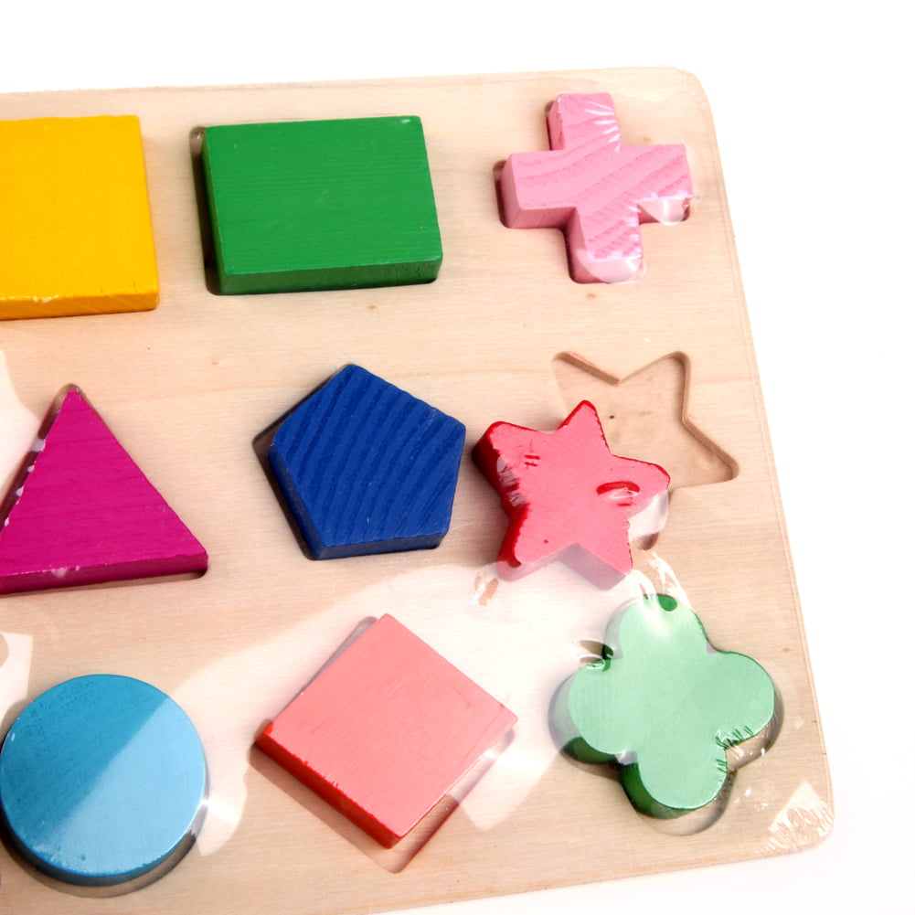 Wooden fraction shape puzzle toy for Montessori early  educational learning 