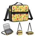 thumbnail image 5 of Pioneer Flower Floral Print Pattern Insulated Lunch Bag with Shoulder Strap and Bottle Holder,Bento School Lunch Bag Box,11x9.5x3.5 Inches, 5 of 5
