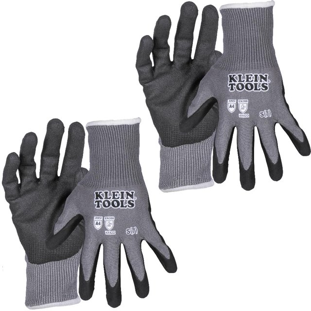 Klein Tools 60587 | Guantes nivel de corte A4 Talla CH 2 pares | Protección contra cortes nivel A4 | Agarre superior en toda condición | Guantes electricista | Herramientas | Tal