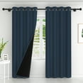 thumbnail image 2 of Lfeey Room Darkening Blackout Curtains, W52 x L84 inch, 2 Panels Set, Navy Blue, 2 of 5
