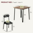 thumbnail image 2 of 3-Piece Dining Set for 2 with Square Table & Upholstered Chairs, Modern Kitchen Table with Metal Frame for Small Spaces and Apartments, 2 of 6