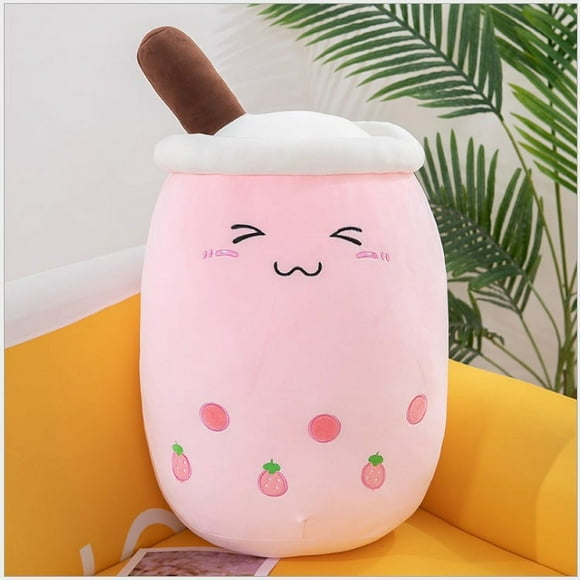 Cute Stuffed Boba Plush Bubble Tea Food Milk Cup Plushie Pillow , Soft Kawaii Hugging Plush Toys Gifts for Kids(pink 24cm Best Gift for Friends Kids Adult Birthday Gifts