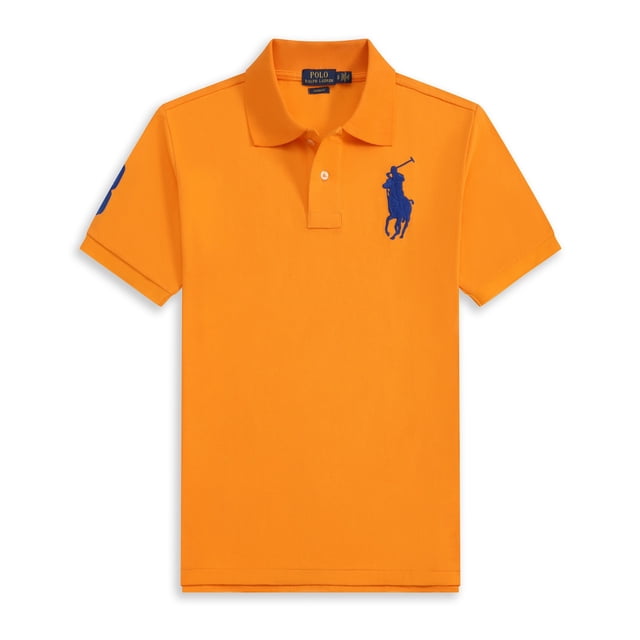 Short Sleeve Polo Shirt Men's Loose Plus Size Lapel Solid Color Cotton Embroidered Shirt