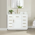thumbnail image 2 of Gavino 42" Wood Vanity in White with Composite Stone Top no Mirror, 2 of 12