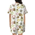 thumbnail image 3 of Naloa Donut Sloth Women's Short-Sleeved Pajama Set, Loungewear, Summer pajamas, Breathable Cozy - XX-Large, 3 of 9