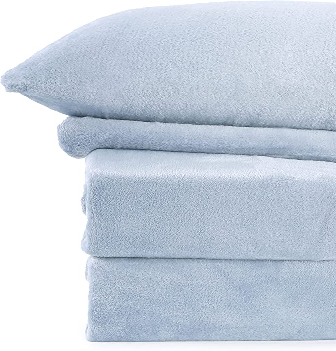 Berkshire Blanket & Home Co VelvetLoft® Sheet Set King Polar Blue