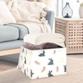 thumbnail image 3 of Yayeee Collapsible Cube Storage Bin with Lid Fabric Closet Decorative Basket with Handles, Bunnies and Carrots, 3 of 7