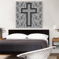 thumbnail image 2 of ARTCANVAS Black Gray Jewel Christian Cross Church Pixel Canvas Art Print - Size: 36" x 36" (0.75" Deep), 2 of 9