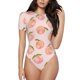 thumbnail image 1 of Fotbe Peach With Leaves Body de Mujer con Cuello Redondo y Mangas Cortas, Sin Mangas Ajustado, Suave, Cómodo y Básico-Medium, 1 of 7