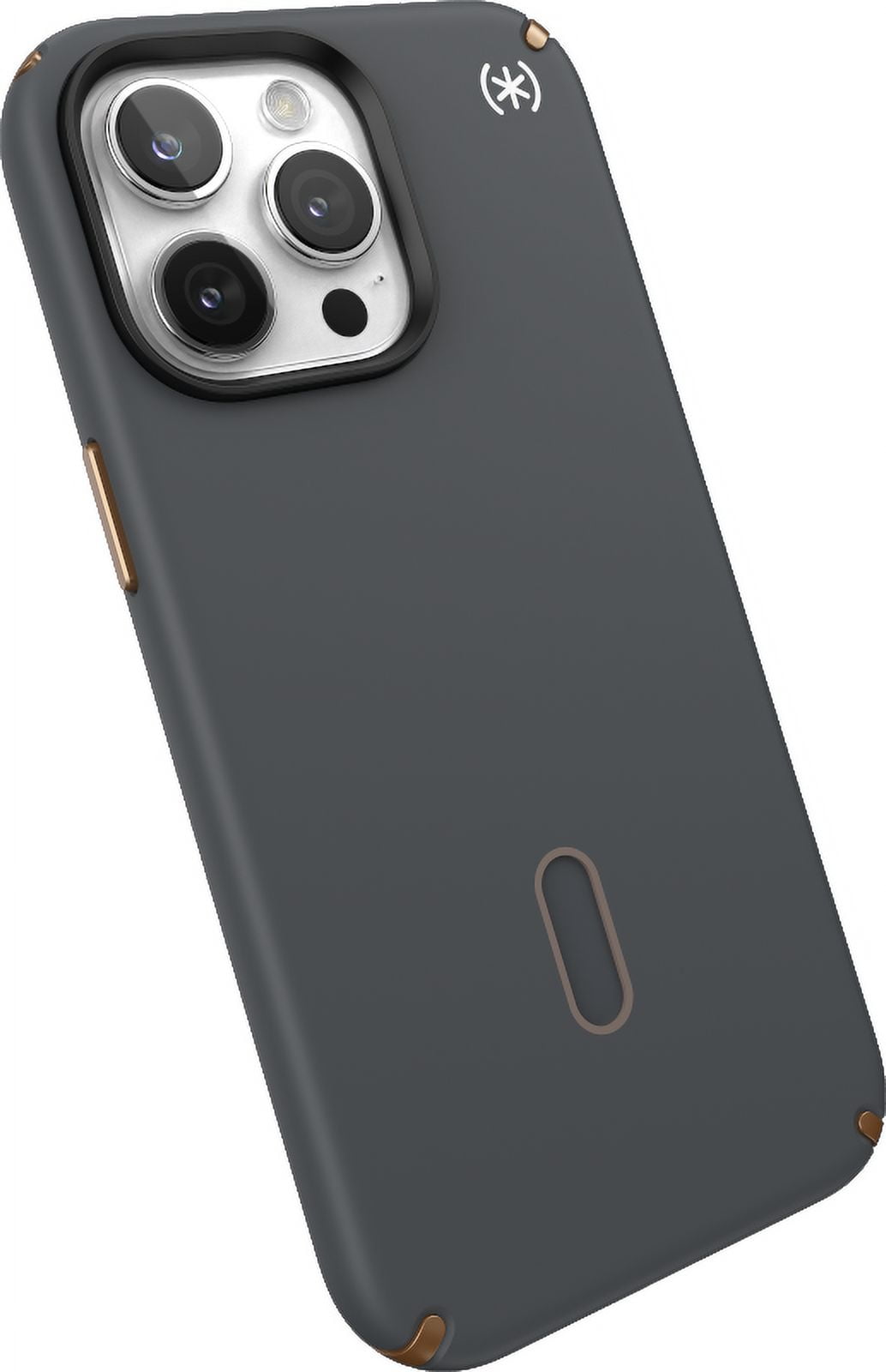 Speck iPhone 15 Pro Max Case-Presidio2 Pro-ClickLock-MagSafe-6.7 Inch Phone Case-Charcoal Grey/Cool Bronze/White