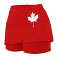 thumbnail image 3 of Skirts for Women Skirt Daily Wear Athletic Style with Pockets and Built In Briefs Featuring Canada Flag Print for Summer Casual Wardrobe Red M, 3 of 5