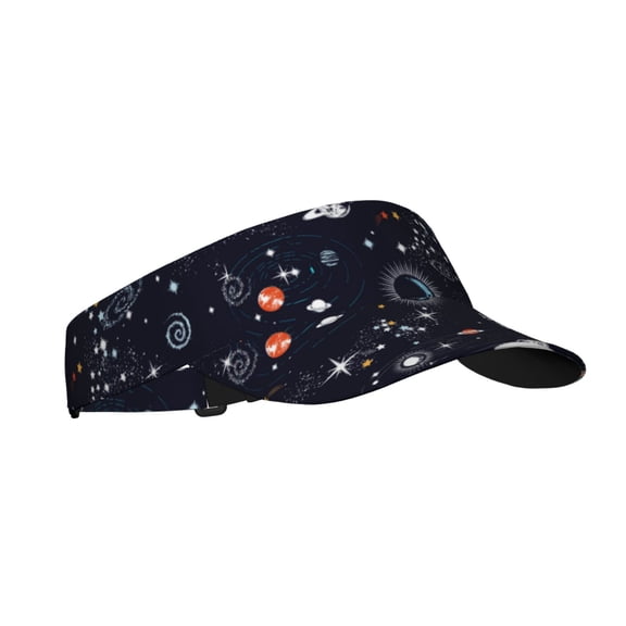 Fuzoiu Galaxy2 Print Adult Sunscreen Visor Cap,Adjustable Summer Cap for Men Women,Unisex Running Outdoor Beach Hat