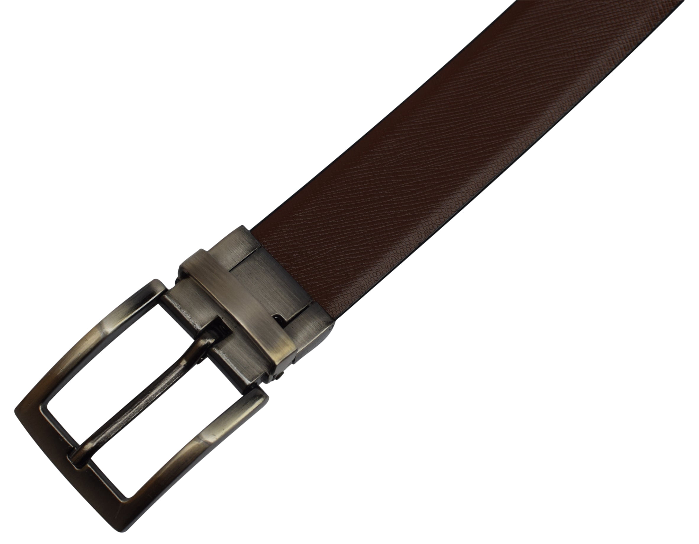 MARSHAL Bonded Leather Dress Belt - Brown & Black, Men's Casual To Formal Belt