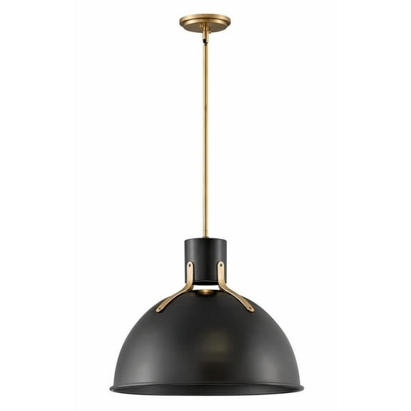 6.5W 1 Led Medium Pendant in Industrial-Scandinavian Style 20 inches Wide By 17 inches High-Satin Black Finish Bailey Street Home 81-Bel-3087837
