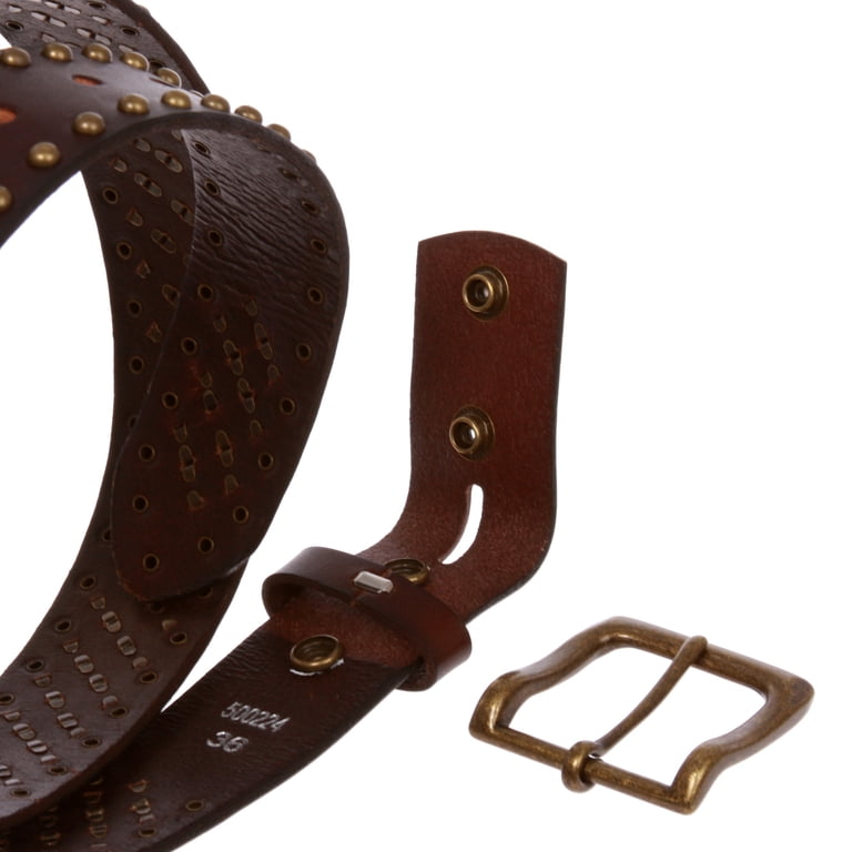 Brown belt with stars and nail heads 1 1/2 main image 2