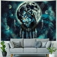 thumbnail image 4 of BCIIG Trippy Wolf Moon Phase Dreamcatcher Tapestry, Cool Animal Aesthetic Galaxy Dream Catcher Tapestry Wall Hanging for Men Bedroom, Boho Space Tapestries Poster Blanket College Dorm Home Decor, 4 of 6