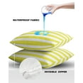 thumbnail image 4 of Pack of 2 Outdoor Pillow Covers, Yellow and White Stripes Waterproof Square Throw Pillowcase Cushion Decorative Pillow Covers for Couch Patio Tent, 24x24 in, 4 of 6