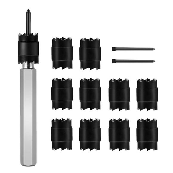 13PCS HSS Welding Drill Set Weld Cutter Drill Bit 8mm Drill 3/8 -welding Drill Center Drill Hole Saw Hexagon Shank with Storage Case