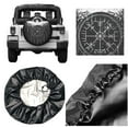 thumbnail image 5 of TEQUAN Universal Waterproof Spare Tire Cover, Dustproof Sun Protection Gothic Bird Viking Runes Pattern Wheel Cover, 14 inch, 5 of 7
