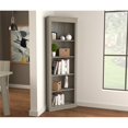 thumbnail image 2 of Inval 71" 5 Shelf Engineered Wood Corner Bookcase in Gray Smoke Oak, 2 of 9