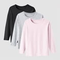 thumbnail image 2 of HCNTES Boys T-Shirt with Long Sleeve, Crew Neck Super Soft Cotton Loose Fit Casual Pullover Tees 3-Pack(Blue,13-14 Years), 2 of 4