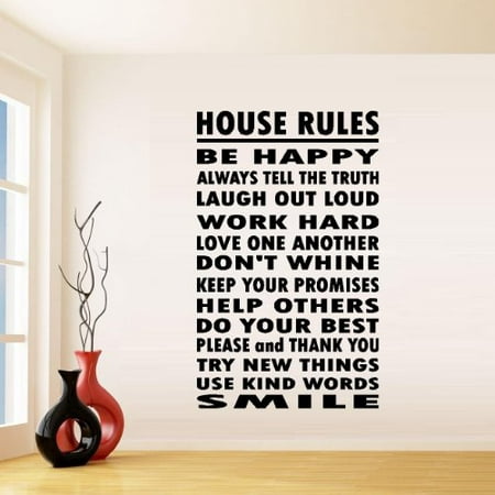 HOUSE RULES BE HAPPY #2 ~ WALL DECAL, HOME DECOR 20