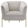 thumbnail image 2 of ACME Carlson Sloped Arm Accent Chair in Beige and Chrome, 2 of 6