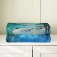 thumbnail image 2 of Erosebridal Blue Dragonfly Sherpa Blanket 50x60,Ombre Gradient Fuzzy Blanket Throw,Animal Decor, 2 of 5