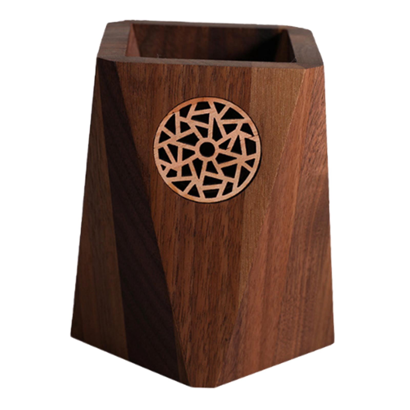 Zxpjkyu Wooden Pen Holder Stand Wooden Pencil Box Gift Multipurpose Use Wood Storage Box 7.5x10.5cm