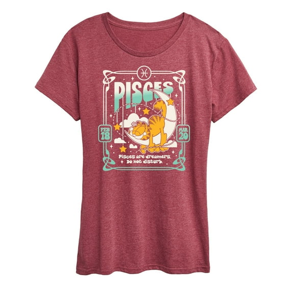 Garfield - Pisces Garfield Astrology - Womens Short Sleeve Graphic T-Shirt