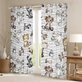 thumbnail image 2 of Feelyou Cartoon Elephant Tiger Black Out Curtains, Cute Leopard Zebra Curtains Pack of 2 (42x63 Each), Chic Abstract Grey Bedroom Curtains, Curtains and Drapes Room Decor, 2 of 6