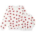 thumbnail image 3 of WOYY Toddler Girls Sweatshirt Hearts Print Casual Crewneck Pullover Top, Sizes 3-4T, 3 of 3