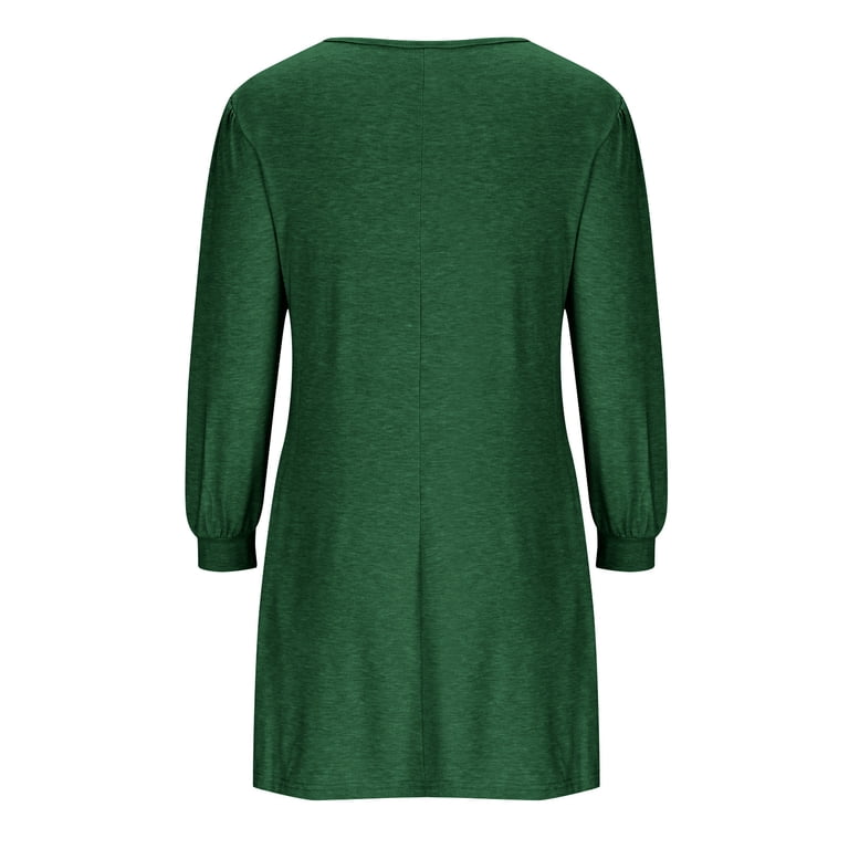 JGTDBPO Fall Dress For Women Casual Loose Soft Crewneck Long Sleeve Loose  Simple Swing T-Shirt Dress Knee-Length Tunic Dress A-Line Dresses For 2024