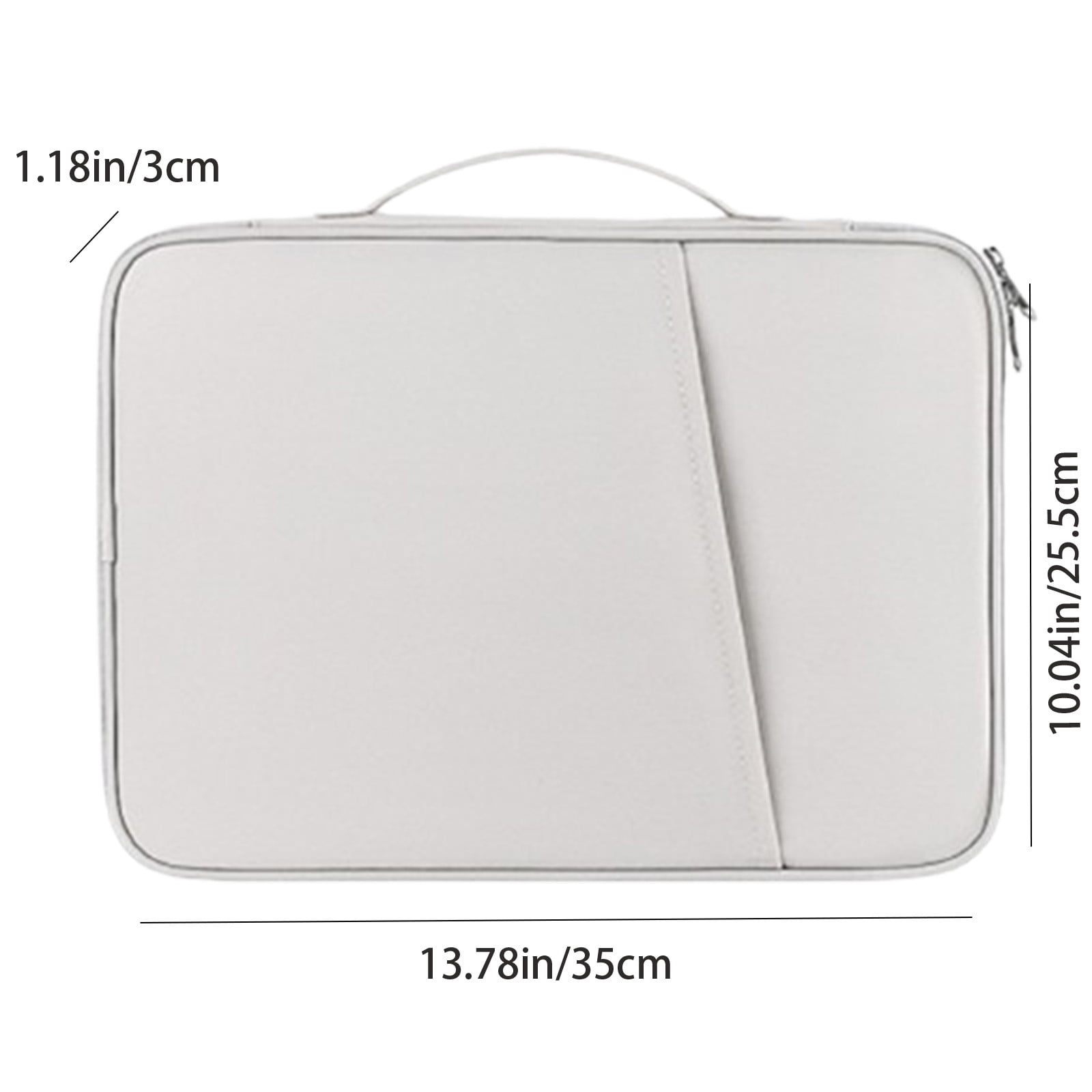 Hiroekza Universal Tablet Sleeve Case - Lightweight Laptop Bag for 10-14 Inch Tablets & Notebooks, Polyester Multi-Function Sleeve with Large Capacity for Accessories, Perfect for Work & Travel White