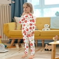 thumbnail image 5 of joogoo Strawberry Red 2 Piece Long Sleeve Tee and Pants Cotton Pajama Set 6Y, 5 of 7