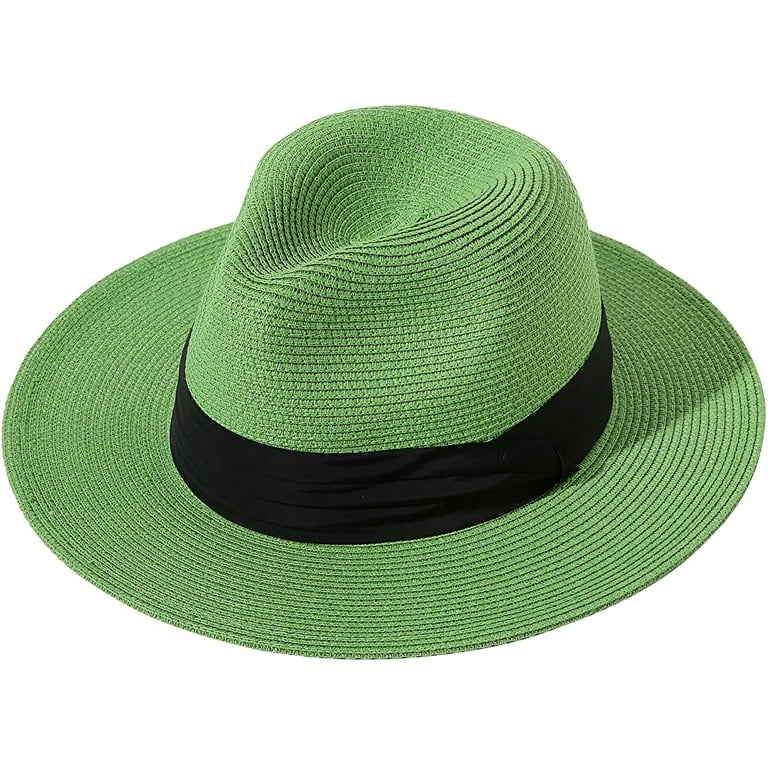 Straw Hats for Women, Summer Beach Sun Hat for Women Wide Brim Fedora Cap  UPF50+