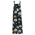 thumbnail image 4 of WTOBBY Women's Casual Jumpsuit in Sleeveless Cotton with Halloween Printed Design, Comfortable Fit for Everyday Use, Great for Festive and Casual Occasions,NavyS, 4 of 8