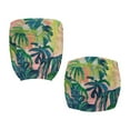 thumbnail image 6 of ZUXONGSY Palm Leaf Office Chair Cover Set of 2 Piece Universal Desk Swivel Chair Cover Protective Stretch Decorative Fabric Cover with Elastic Bands Gifts for Friends and Family, 6 of 7