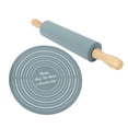 thumbnail image 1 of Rolling Pin Pastry Baking Mat Large Silicone Rolling Pin Kneading Pad Baking Tool for Kitchen Pastries, Breads, Pizza, Waffles, Gummies, 1 of 8