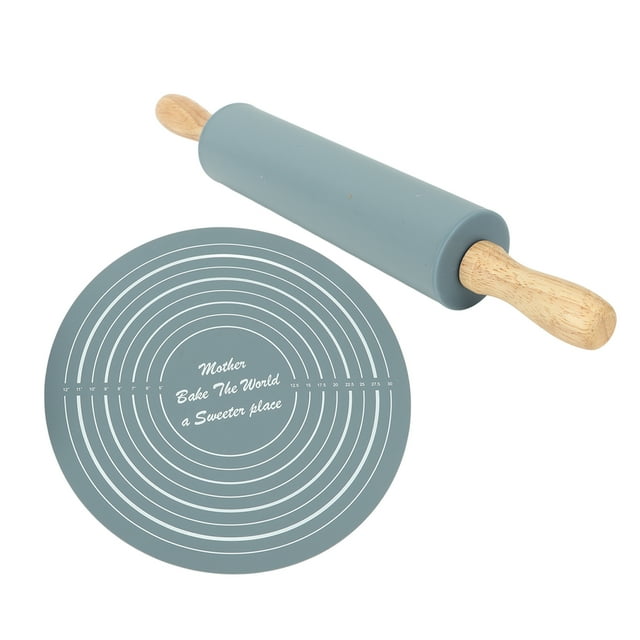 Rolling Pin Pastry Baking Mat Large Silicone Rolling Pin Kneading Pad Baking Tool for Kitchen Pastries, Breads, Pizza, Waffles, Gummies