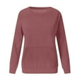 thumbnail image 6 of GEWSEY Womens Casual Crewneck Sweatshirts Long Sleeve Cute Tunic Tops Loose Fitting Pullovers (Brick Red, L), 6 of 9