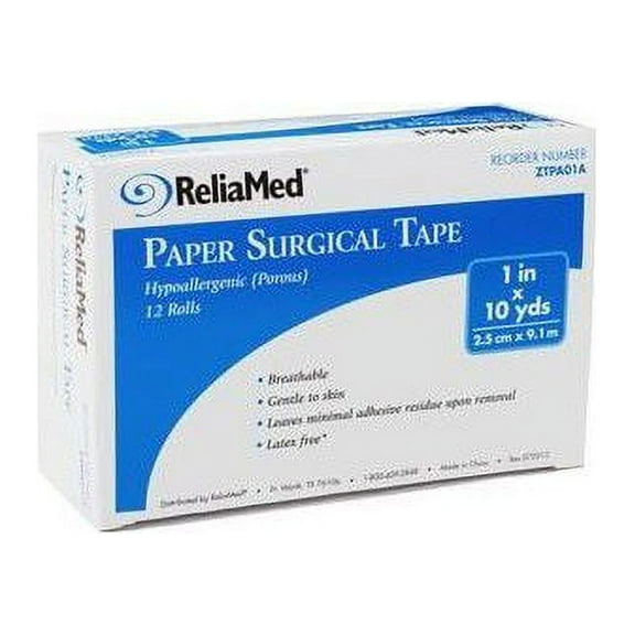 ReliaMed Paper Surgical Tape 2'' x 10 yds, 1 Roll