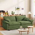 thumbnail image 2 of Nkurdsu 80.5" Loveseat, Corduroy Sectional Sofa Cloud Couch for Living Room, 2-Seat, Green, 2 of 6